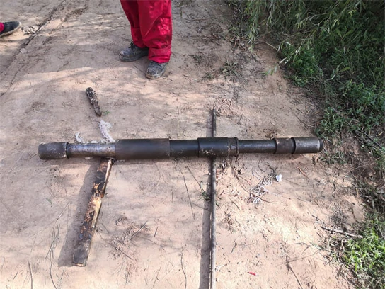 The instrument is ready to be lowered into the well